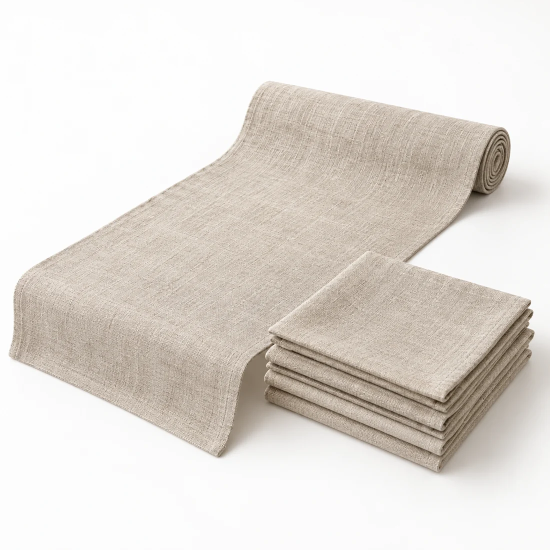 Line Table Runner & Napkin Set — Oat